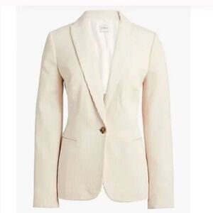 J.Crew Sz 10 Corduroy One Button Blazer Jacket in Ecru BS921